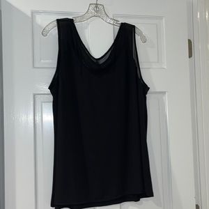 INC Sleeveless V Neck Blouse. Size 1X. Black.
